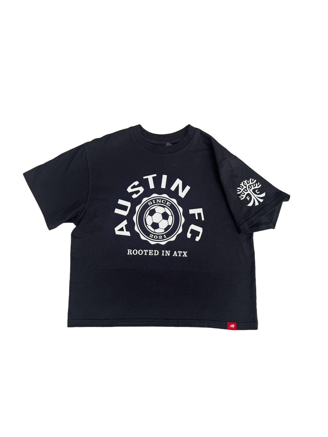 AUSTIN FC WOMENS GRAY CROPPED MARQUIS TEE