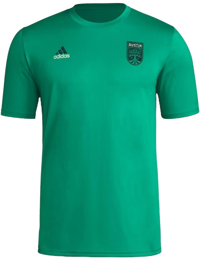 AUSTIN FC PREGAME TEE 24 PRIMARY CREST GREEN