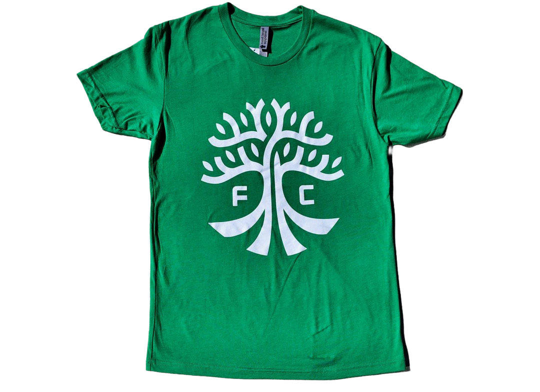 AUSTIN FC GREEN SECONDARY CREST WHITE LOGO TEE