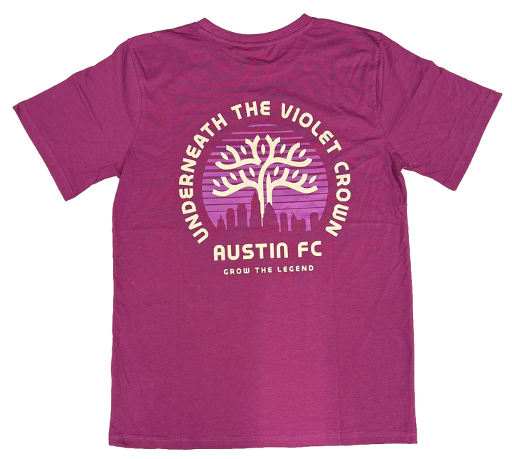 AUSTIN FC PURPLE CIRCLE SKYLINE TEE