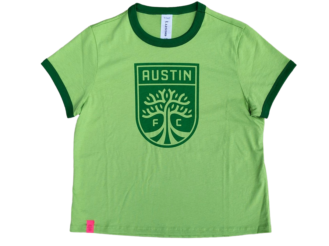 AUSTIN FC WOMEN'S GREEN NORA RINGER TEE