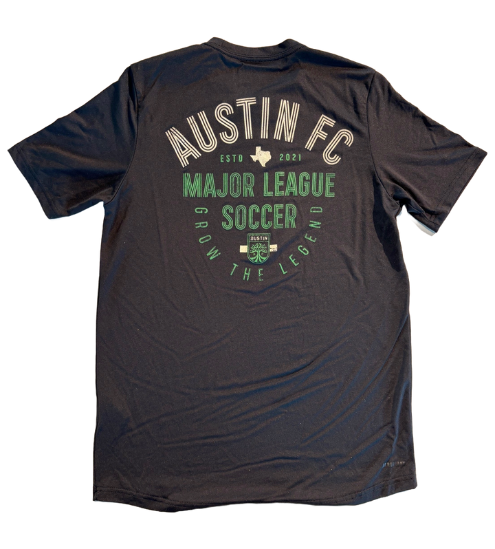 AUSTIN FC PREGAME TEE 24 PRIMARY CREST BLACK