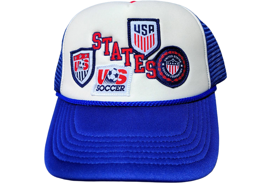 US SOCCER FOAM MULTI PATCH TRUCKER HAT